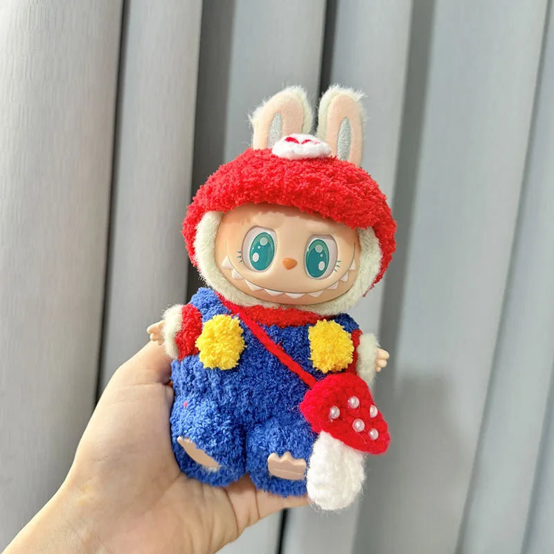 Second-generation blind box LabubuBU clothes vinyl face pendant LABUBU sitting party series cute baby clothes blind box toys