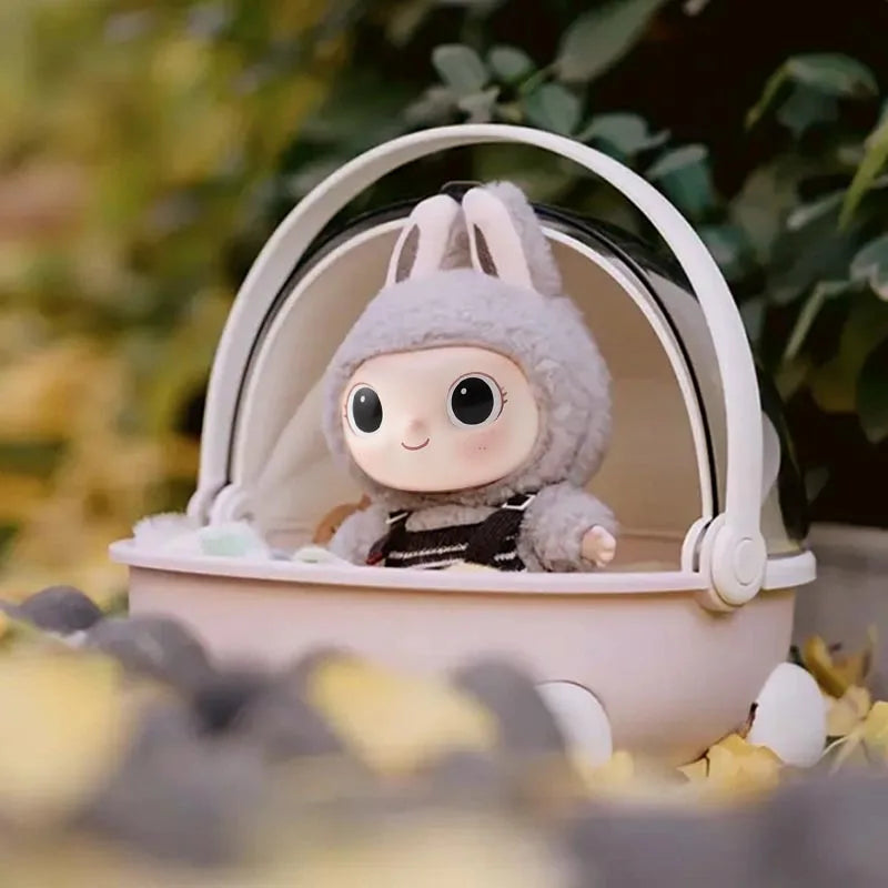 1/2pc Doll Bed Baby Stroller Storage Box with Mat for Labubu Space Module Doll Sleep Cradle Cart Dolls Bed Furniture Accessories