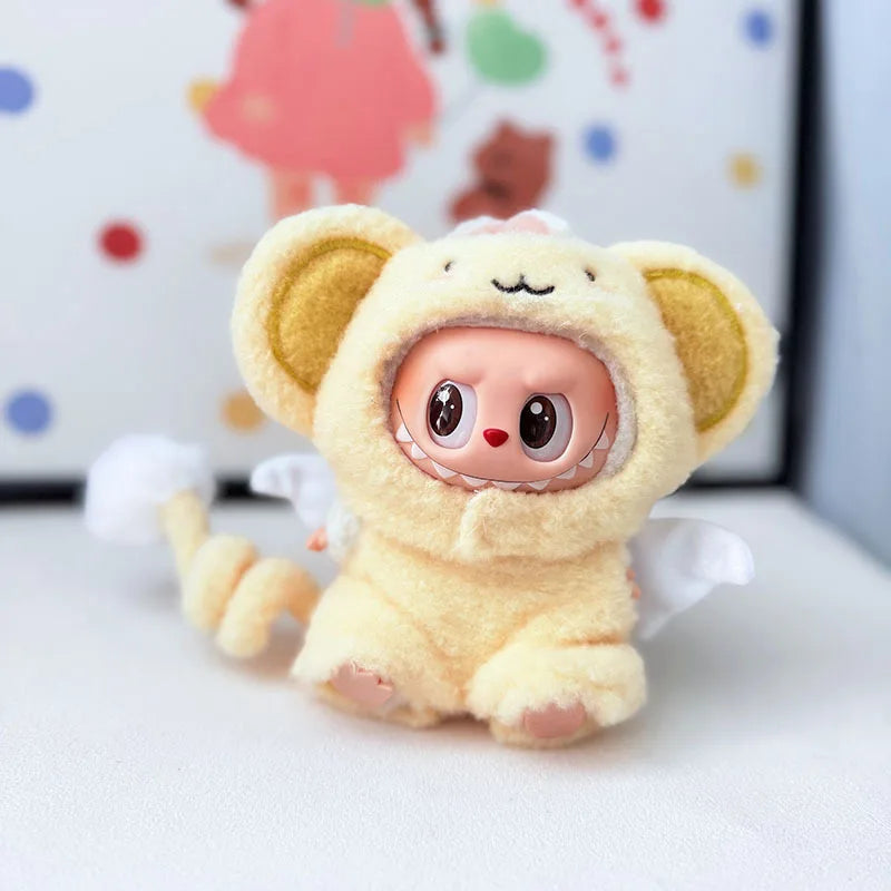 Second-generation blind box LabubuBU clothes vinyl face pendant LABUBU sitting party series cute baby clothes blind box toys