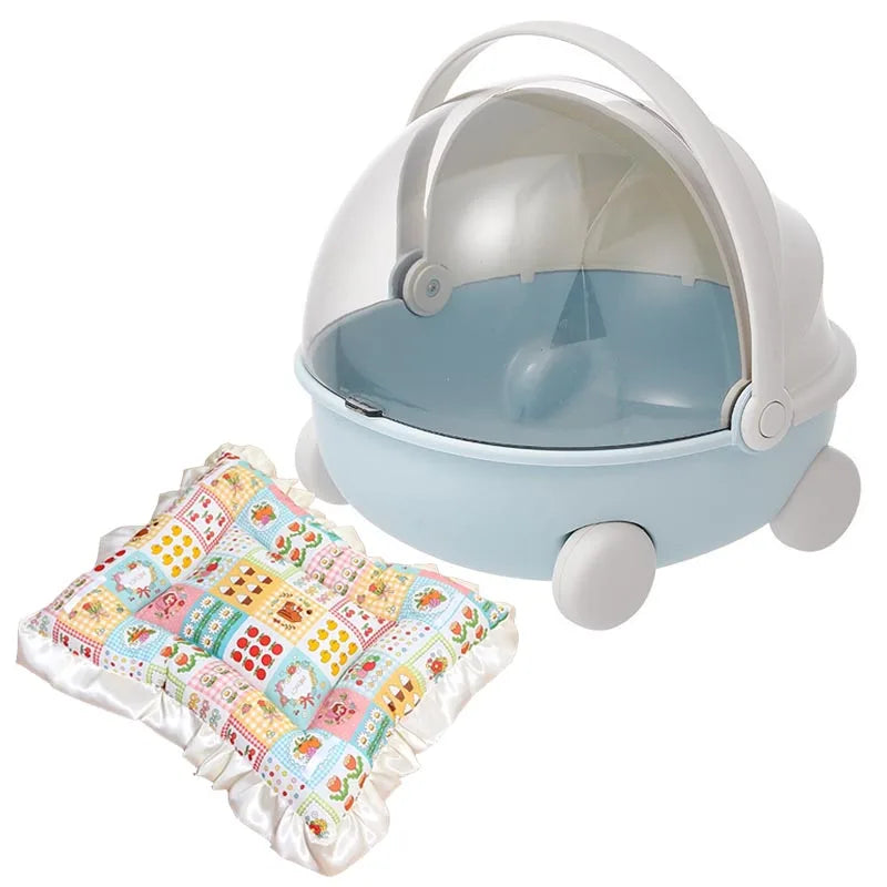 1/2pc Doll Bed Baby Stroller Storage Box with Mat for Labubu Space Module Doll Sleep Cradle Cart Dolls Bed Furniture Accessories