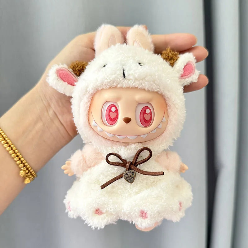 Second-generation blind box LabubuBU clothes vinyl face pendant LABUBU sitting party series cute baby clothes blind box toys