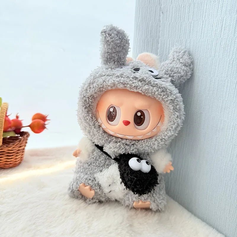 Second-generation blind box LabubuBU clothes vinyl face pendant LABUBU sitting party series cute baby clothes blind box toys